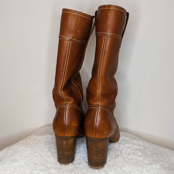 Timberland Waterproof Leather Heeled Boots in Caramel Brown - Picture 6 of 7